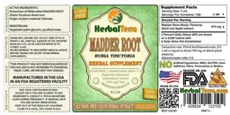 Label for Madder Root Alcohol Free