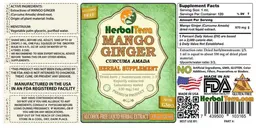 Label for Mango Ginger Alcohol Free