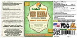 Label for Red Henna Alcohol Free