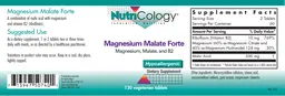Label for Magnesium Malate Forte