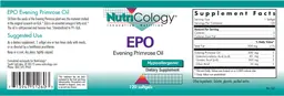 Label for EPO Evening Primrose Oil
