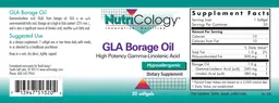 Label for GLA Borage Oil