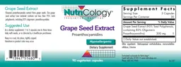 Label for Grape Seed Extract