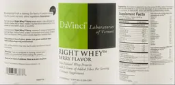 Label for Right Whey Berry Flavor