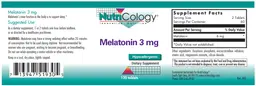 Label for Melatonin 3 mg