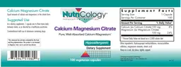 Label for Calcium Magnesium Citrate