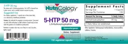 Label for 5-HTP 50 mg