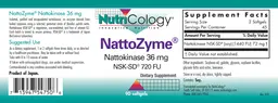 Label for NattoZyme Nattokinase 36 mg