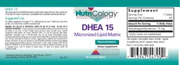 Label for DHEA 15