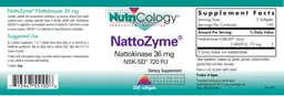 Label for NattoZyme Nattokinase 36 mg