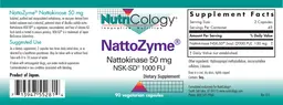 Label for NattoZyme Nattokinase 50 mg