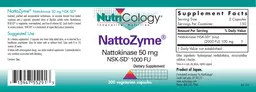 Label for NattoZyme Nattokinase 50 mg NSK-SD 1000 FU