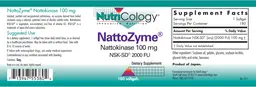 Label for NattoZyme Nattokinase 100 mg