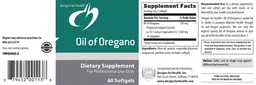 Label for Oil of Oregano