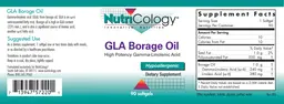 Label for GLA Borage Oil