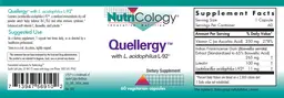 Label for Quellergy with L. acidophilus L-92
