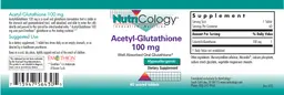 Label for Acetyl-Glutathione 100 mg