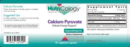 Label for Calcium Pyruvate