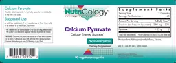 Label for Calcium Pyruvate
