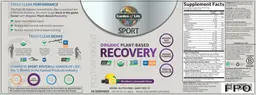 Label for Organic Plant-Based Recovery Blackberry Lemonade Flavor