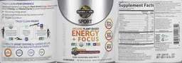 Label for Organic Plant-Based Energy + Focus Blackberry Flavor