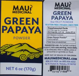 Label for Green Papaya Powder