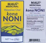 Label for Hawaiian Chai Kona Noni