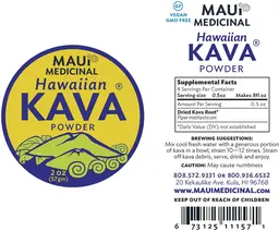 Label for Hawaiian Kava Powder