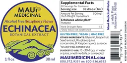 Label for Echinacea Raspberry Flavor