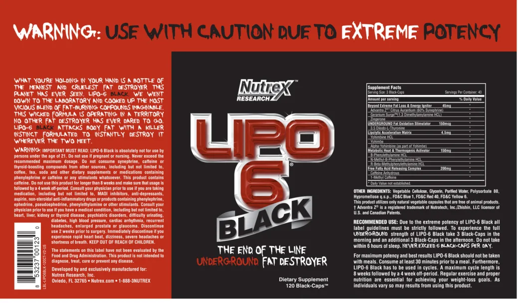 Label for Lipo 6 Black