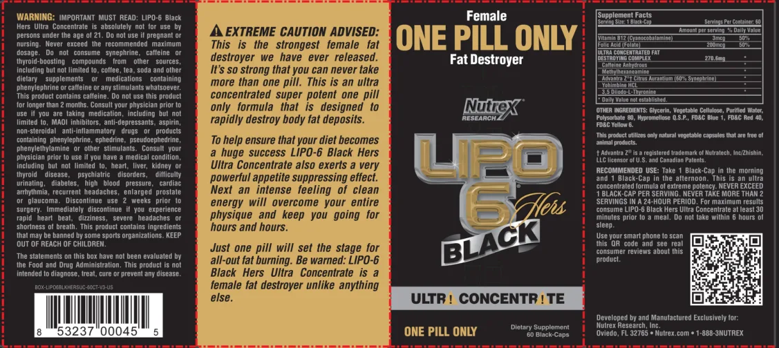 Label for Lipo 6 Black Hers