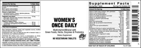 Label for Women's Once Daily