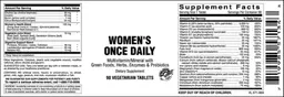 Label for Women's Once Daily