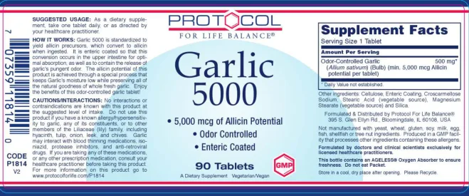 Label for Garlic 5000