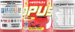 Label for Opus Red Berry Candy