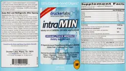 Label for intraMIN Organic Trace Minerals Unflavored