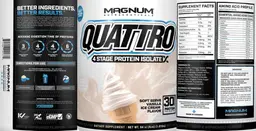 Label for Quattro Soft Serve Vanilla Ice Cream Flavor