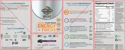 Label for Organic Plant-Based Energy + Focus Blackberry Flavor