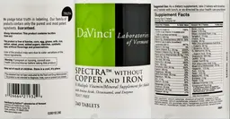 Label for Spectra Without Copper And Iron