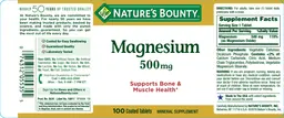Label for Magnesium 500 mg
