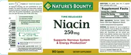 Label for Time Released Niacin 250 mg