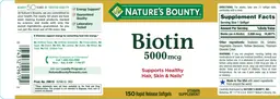 Label for Biotin 5000 mcg