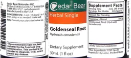Label for Goldenseal Root