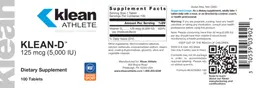 Label for Klean-D 125 mcg (5,000 IU)