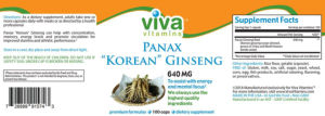 Panax "Korean" Ginseng 640 mg