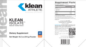 Klean Isolate Natural Vanilla Flavor