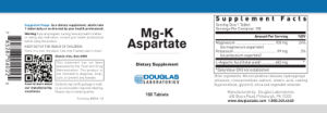 Label for Mg-K Aspartate