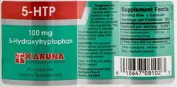 Label for 5-HTP 100 mg
