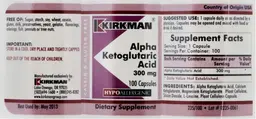 Label for Alpha Ketoglutaric Acid 300 mg