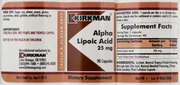 Label for Alpha Lipoic Acid 25 mg